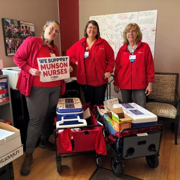 Nurses with a wagon ready for Nurses Week